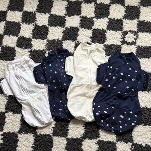 Set of Navy & White Baby Snoo Sleep Sacks - 4 Pack